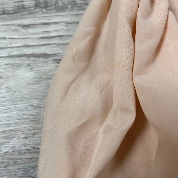 Vintage Lady Holiday Blush Lace Ruffle Blouse Pearl Button Victorian Top - Picture 5 of 6